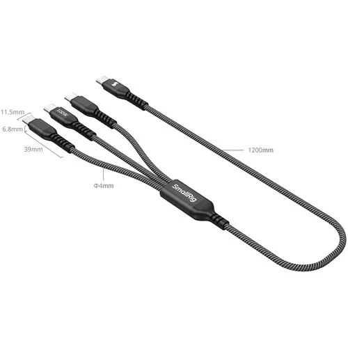 SmallRig 3-in-1 USB-C Power Cable (3.9') - Image 5