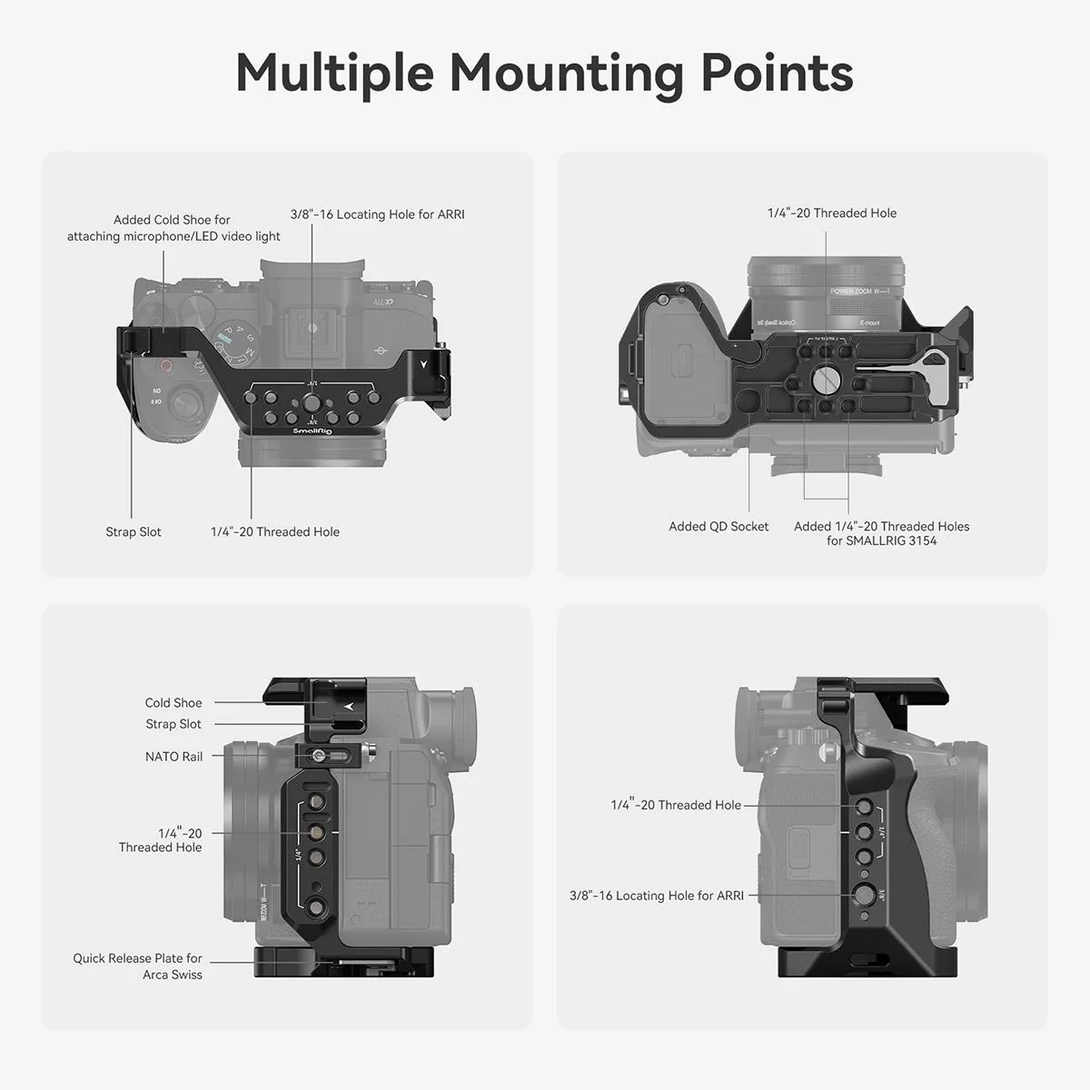 SmallRig Full Cage for Sony Alpha 7R V / Alpha 7 IV / Alpha 7S III / Alpha 1 / Alpha 7R IV - Image 5