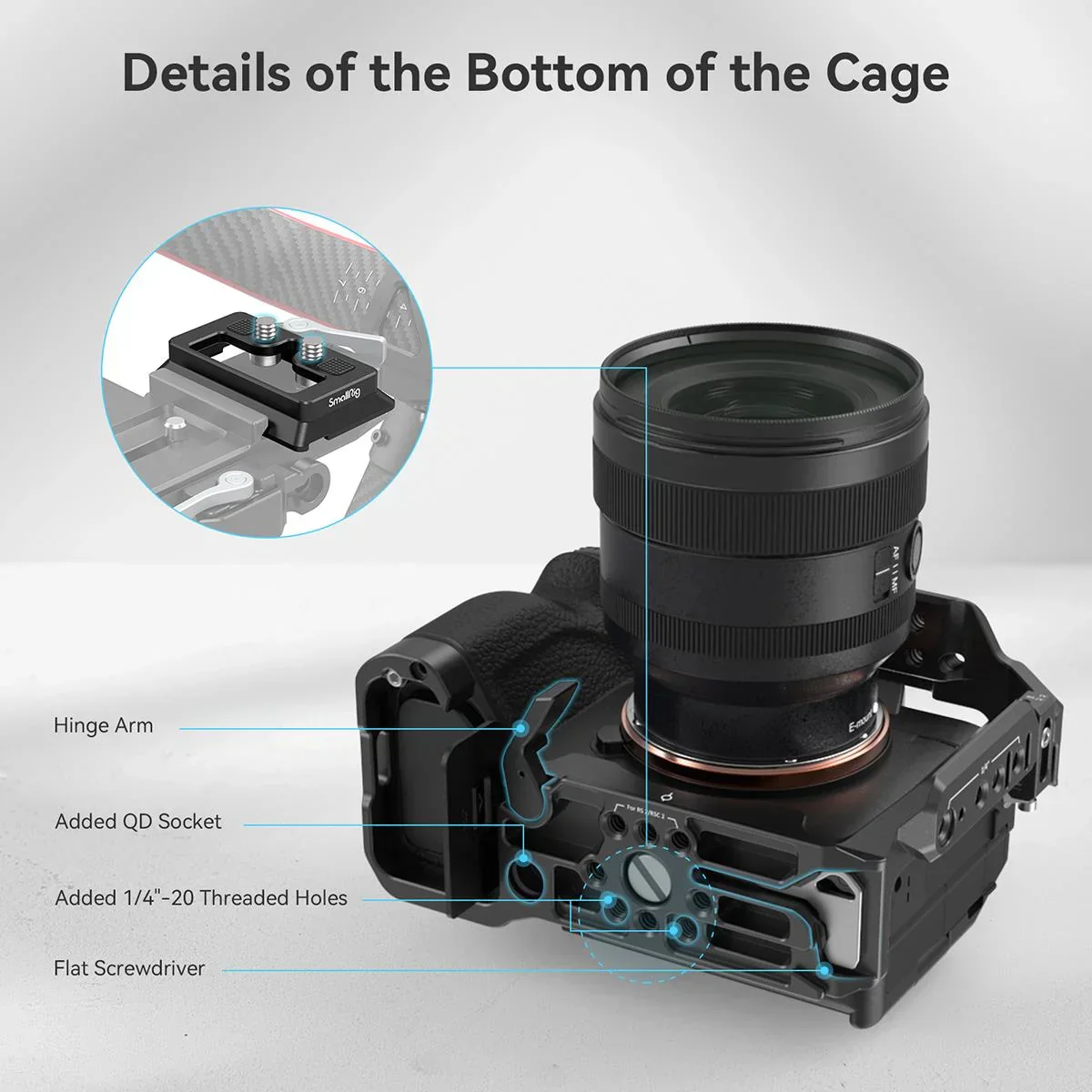 SmallRig Full Cage for Sony Alpha 7R V / Alpha 7 IV / Alpha 7S III / Alpha 1 / Alpha 7R IV - Image 6