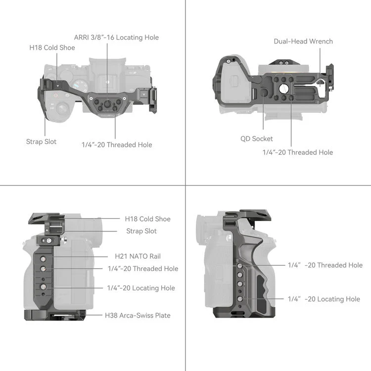 SmallRig HawkLock Quick Release Cage for Sony 7R V / 7 IV / 7S III / A1 / 7R IV - Image 3