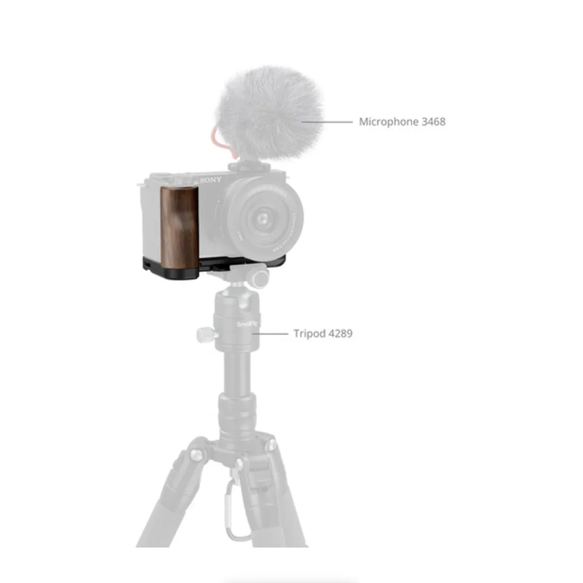 SmallRig L-Shape Mount Plate with Wooden Handle for Sony ZV-E10 II - Image 6