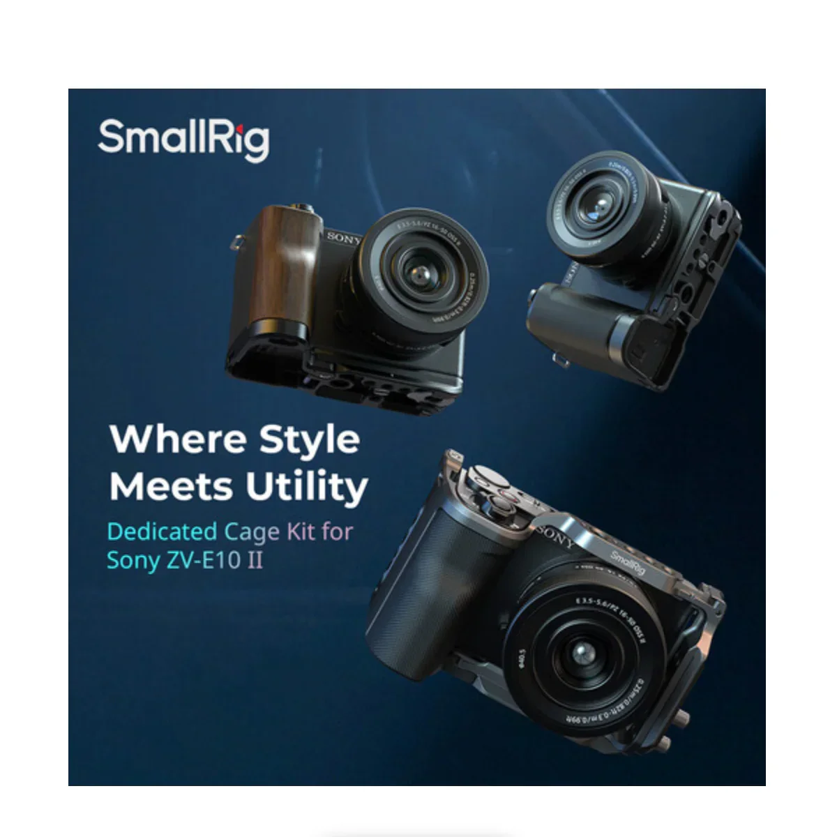 SmallRig L-Shape Mount Plate with Wooden Handle for Sony ZV-E10 II - Image 7