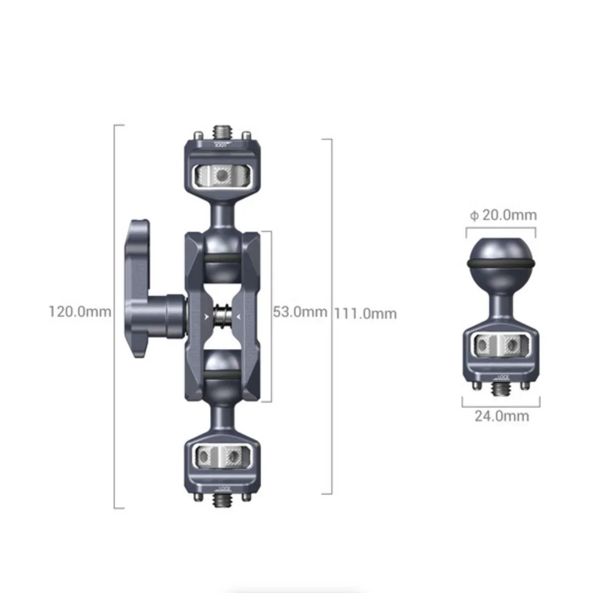 SmallRig Magic Arm with Dual Ball Heads (1/4"-20 Screws) - Image 3