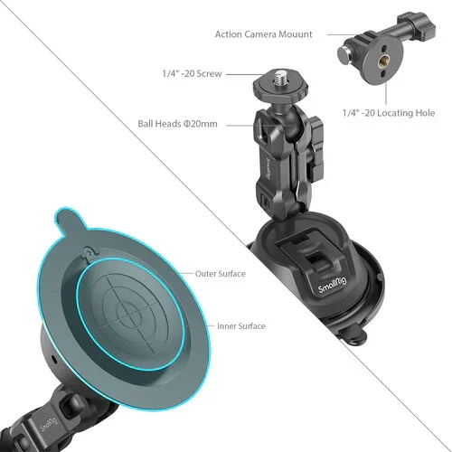 SmallRig SC-1K Portable Suction Cup Mount for Action Cameras - Image 5