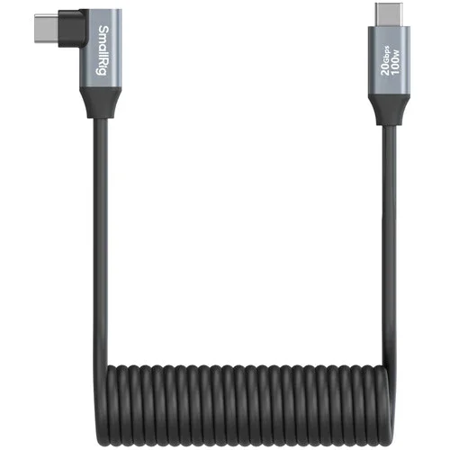 SmallRig USB-C Straight-to-Right Angled Coiled Data Cable (13.8") - Image 2