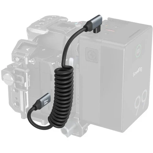 SmallRig USB-C Straight-to-Right Angled Coiled Data Cable (13.8") - Image 3