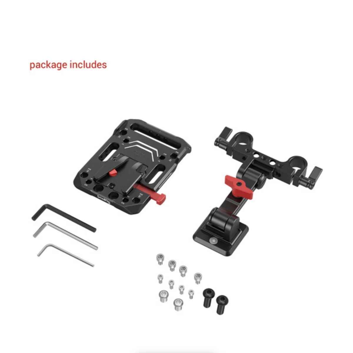 SmallRig V-Lock Battery Plate with 15mm Rod Clamp & Adjustable Arm - Image 2