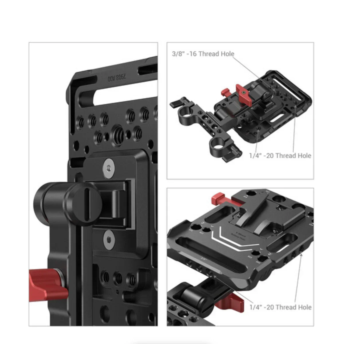 SmallRig V-Lock Battery Plate with 15mm Rod Clamp & Adjustable Arm - Image 4