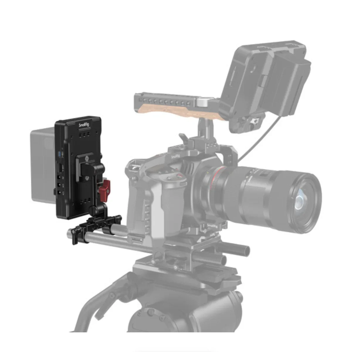 SmallRig V-Mount Battery Adapter Plate with 15mm LWS Rod Clamp & Adjustable Arm - Image 4