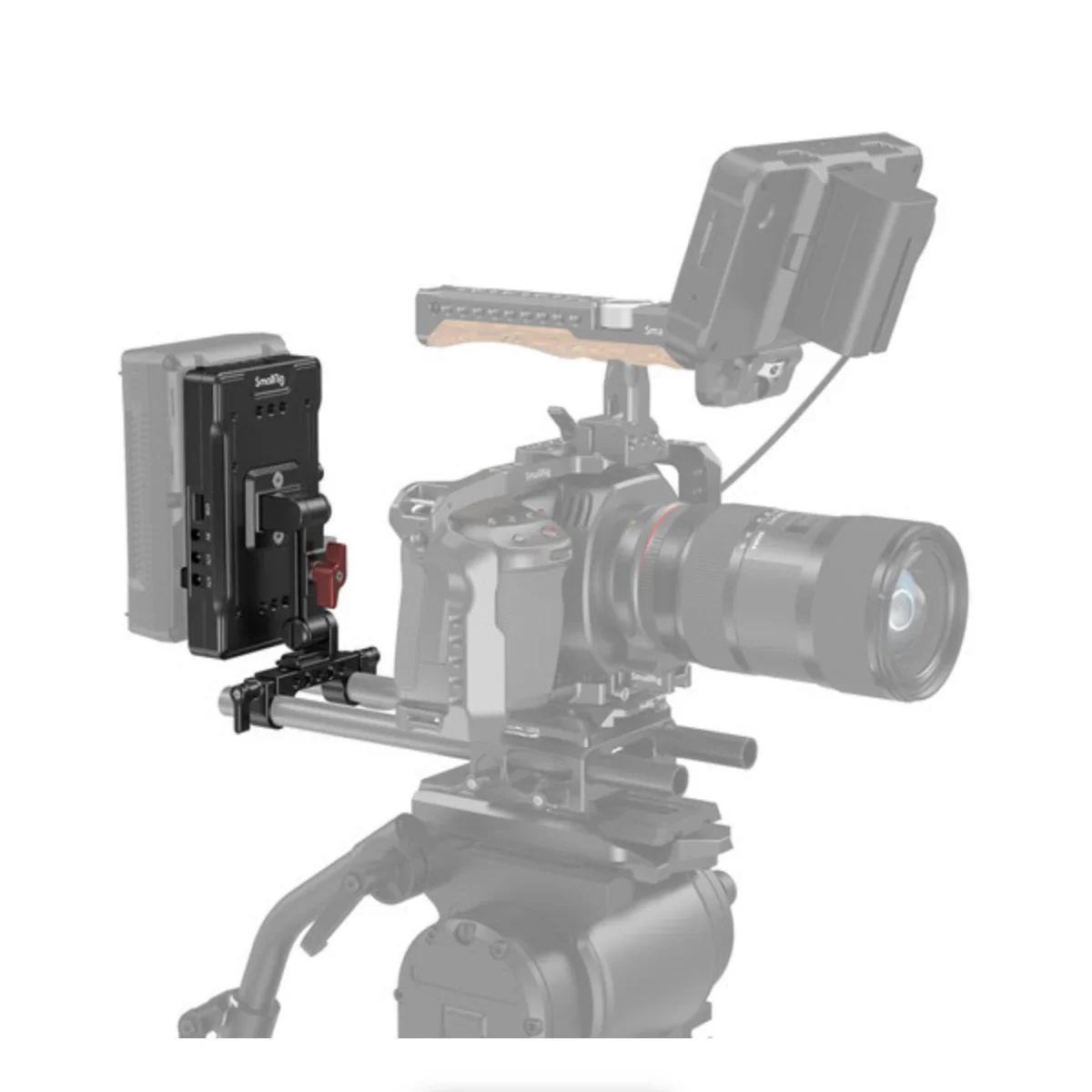 SmallRig V-Mount Battery Adapter Plate with 15mm LWS Rod Clamp & Adjustable Arm - Image 5
