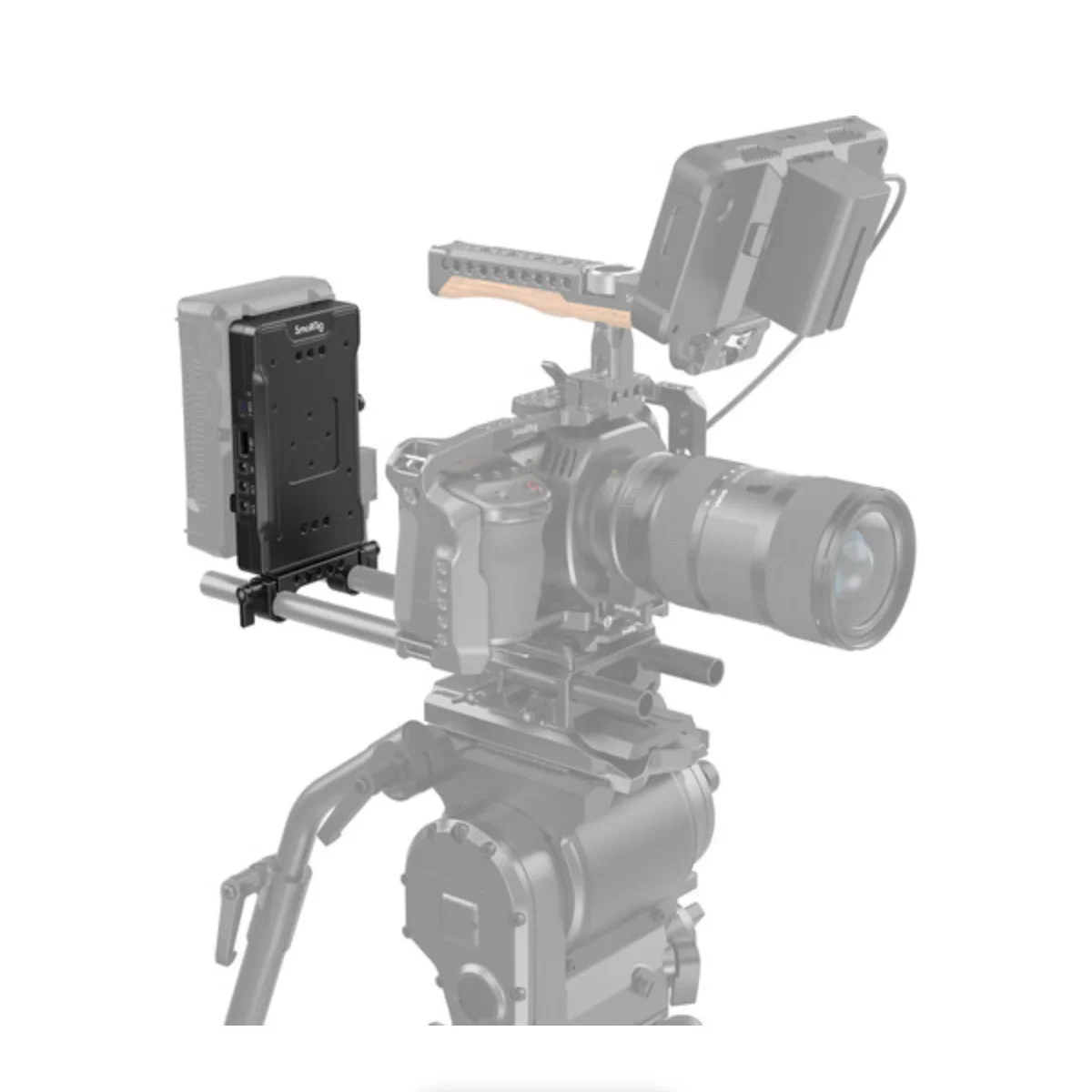 SmallRig V-Mount Battery Adapter Plate with Dual 15mm Rod Clamp - Image 4