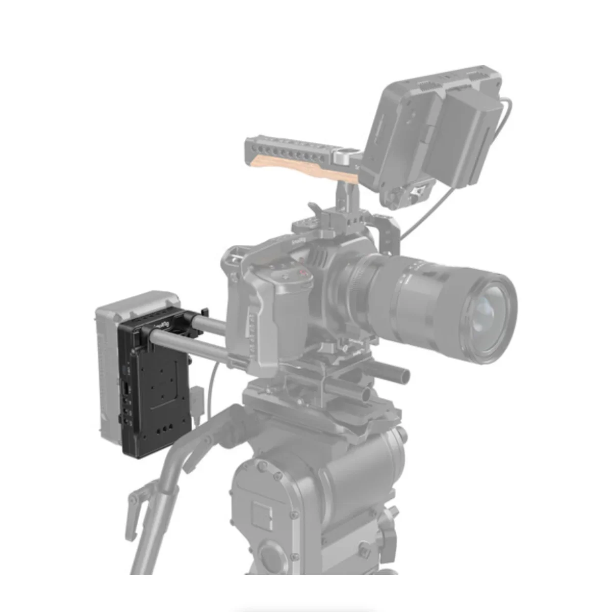 SmallRig V-Mount Battery Adapter Plate with Dual 15mm Rod Clamp - Image 5