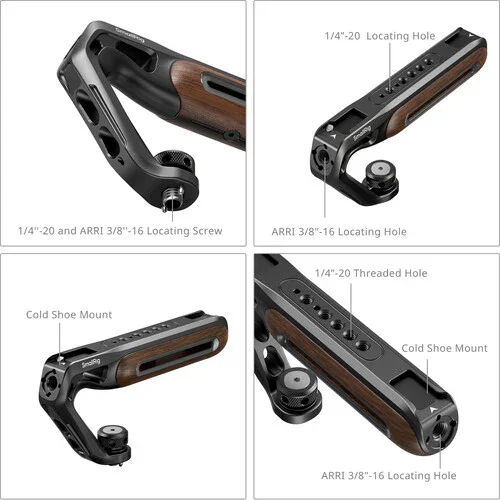 SmallRig Wooden Top Handle with 1/4"-20 & 3/8"-16 Locating Screw - Image 4
