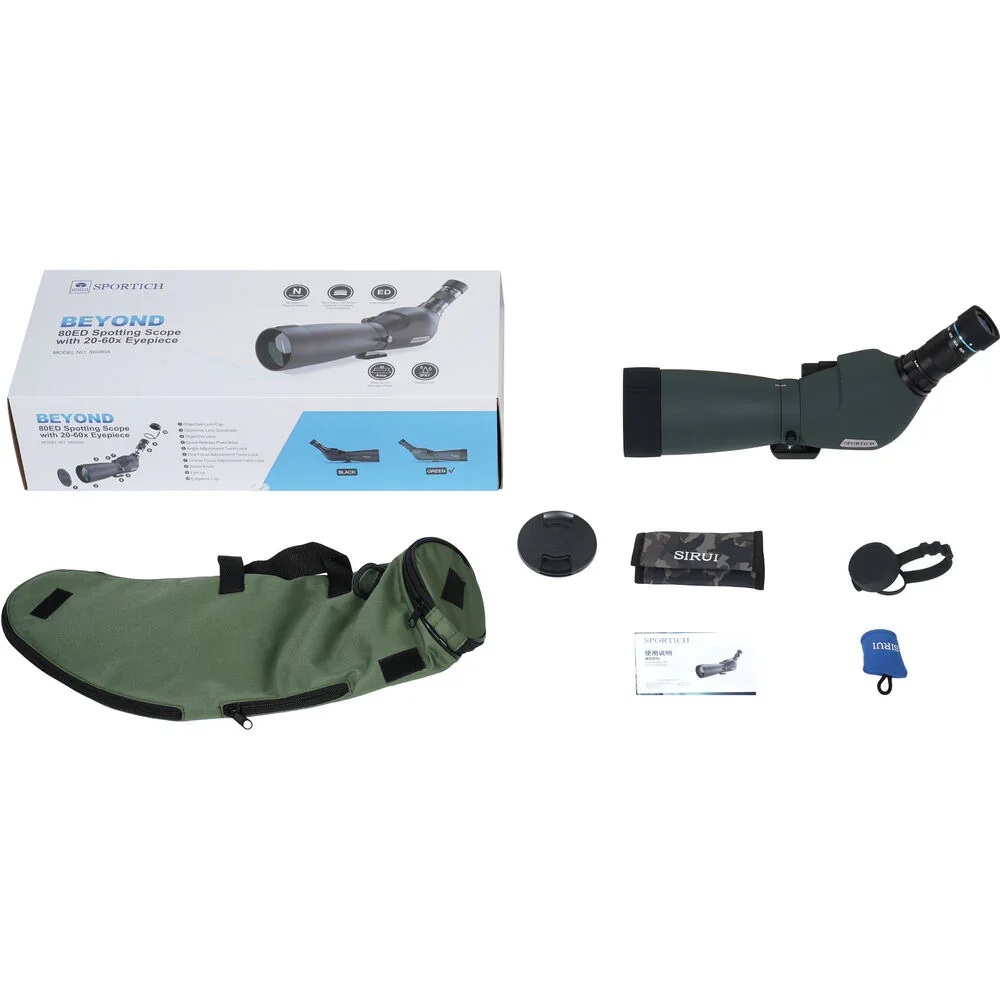 Sportich by Sirui Beyond Series 20-60x80 Spotting Scope (Angled Viewing, Green) - Image 6