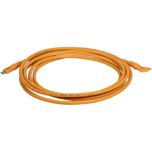 Tether Tools TetherPro Optima USB-C to Right Angle USB-C Cable - 10' (Orange) - Image 2