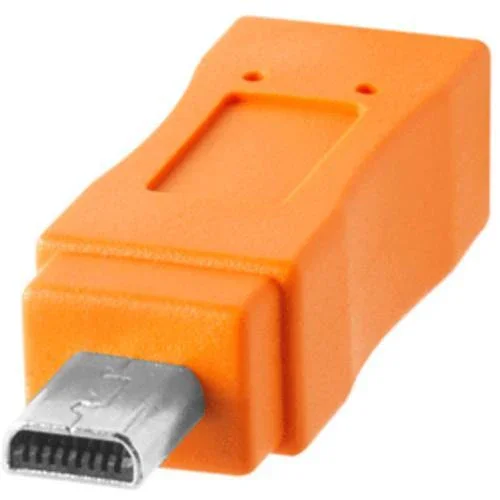 Tether Tools TetherPro USB Type-C Male to 8-Pin Mini-USB 2.0 Type-B Male Cable (15', Orange) - Image 3