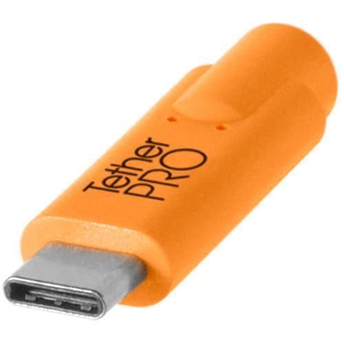 Tether Tools TetherPro USB Type-C Male to 8-Pin Mini-USB 2.0 Type-B Male Cable (15', Orange) - Image 4