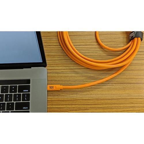 Tether Tools TetherPro USB Type-C Male to 8-Pin Mini-USB 2.0 Type-B Male Cable (15', Orange) - Image 5