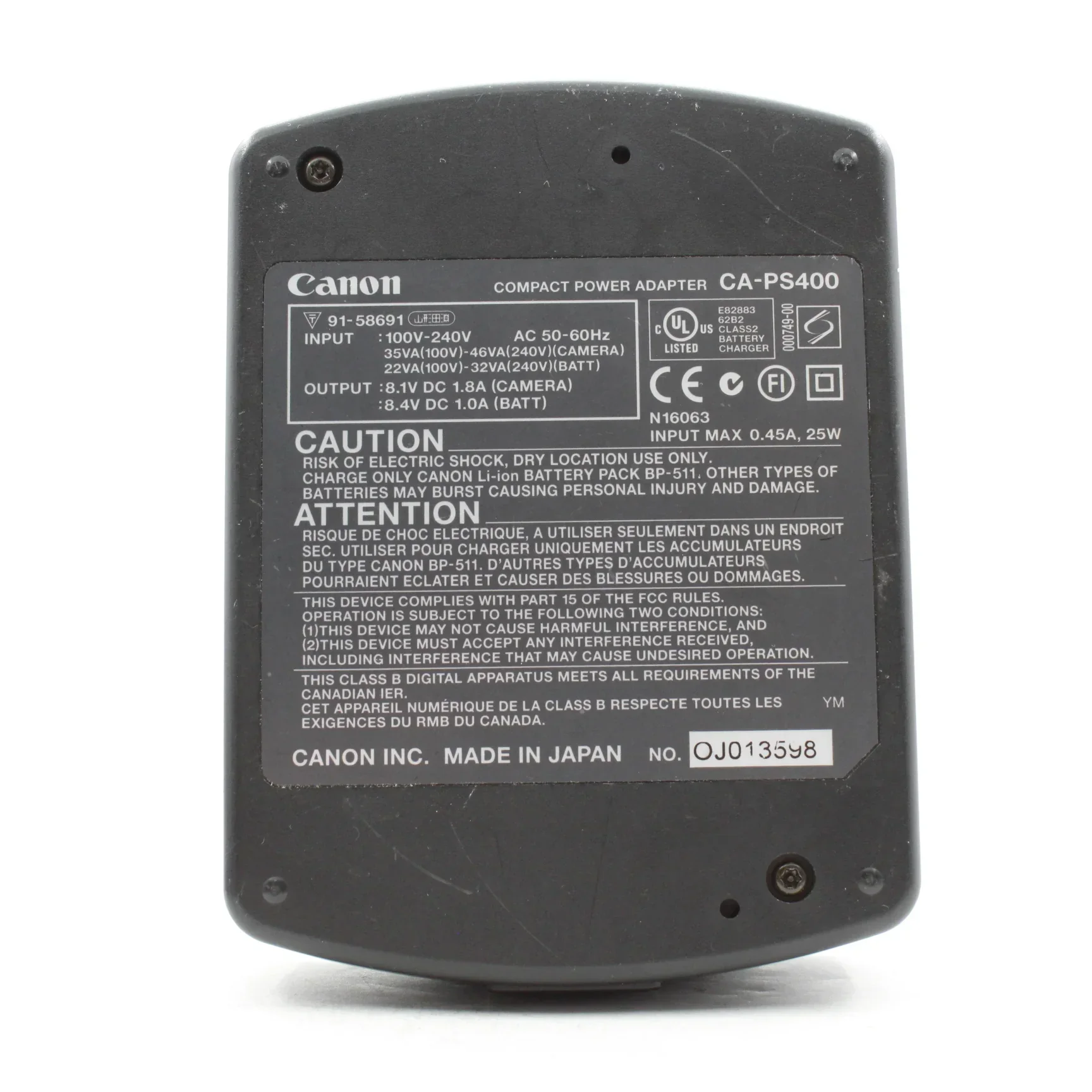 * USED * Canon CA-PS400 Compact Power Charger - Image 2