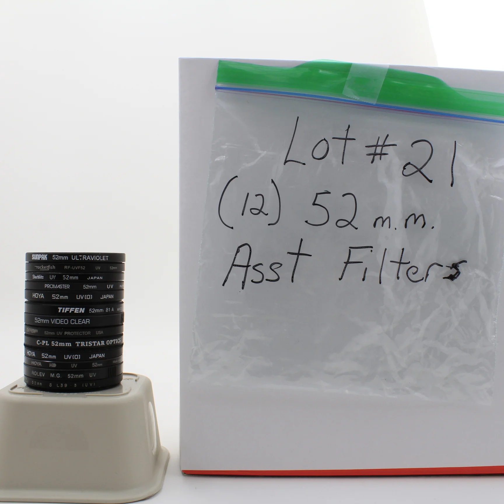 * USED * Lot #21 (12) 52mm  Lens Filters