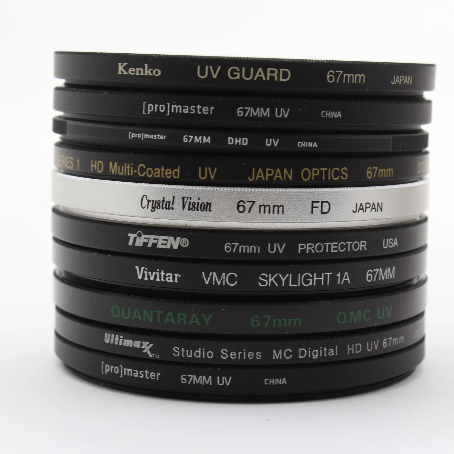 * USED * Lot #23 (10) 67mm Lens Filters
