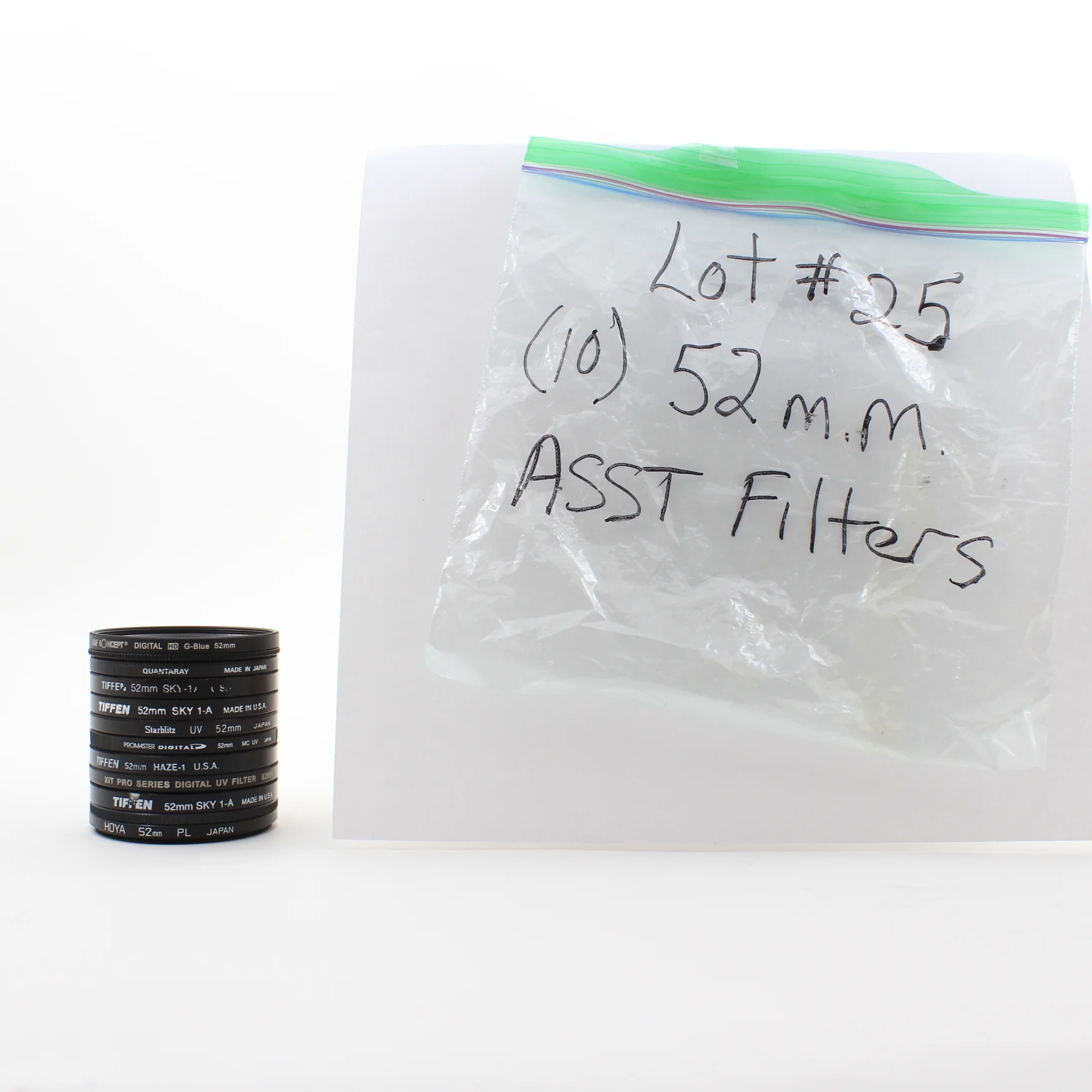 * USED * Lot #25 (10) 52mm Lens Filters