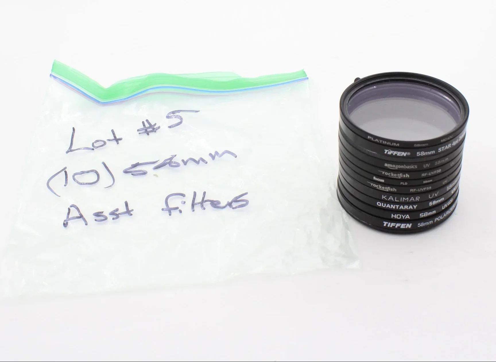 * USED * Lot #5 (10) 58mm Lens Filters