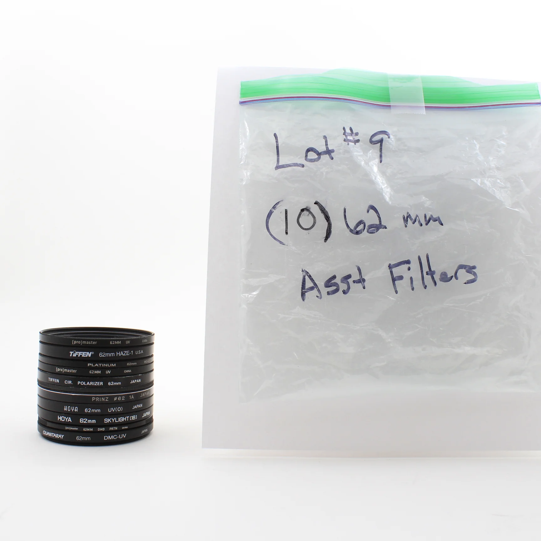* USED * Lot #9 (10) 62mm Lens Filters