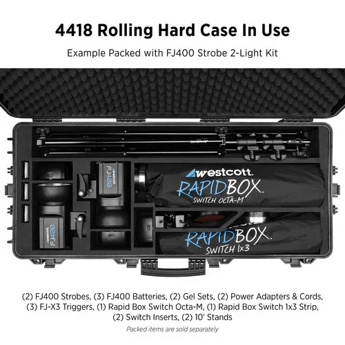Westcott 4418 Rolling Hard Case for FJ400 2-Light Kit - Image 10