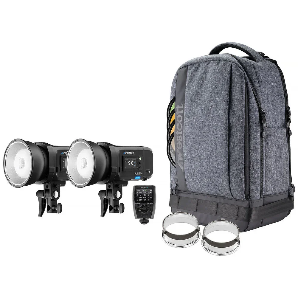 Westcott FJ250 Strobe 2-Light Backpack Kit with FJ-X3 M Multi-Brand Wireless Trigger