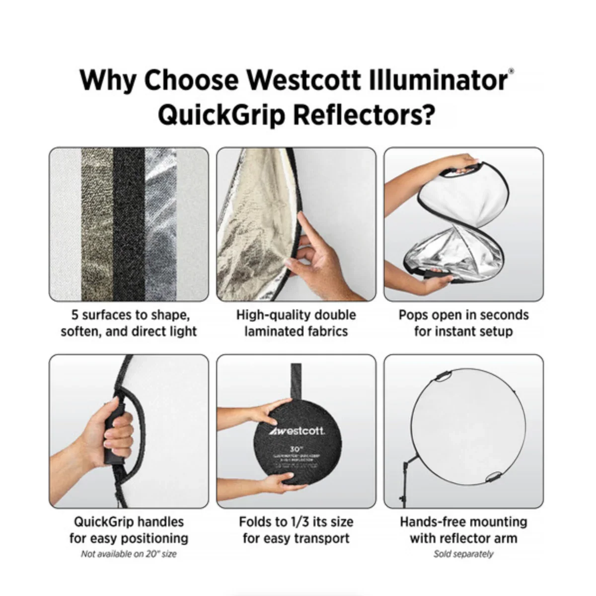 Westcott Illuminator QuickGrip 5-in-1 Reflector (40") - Image 6