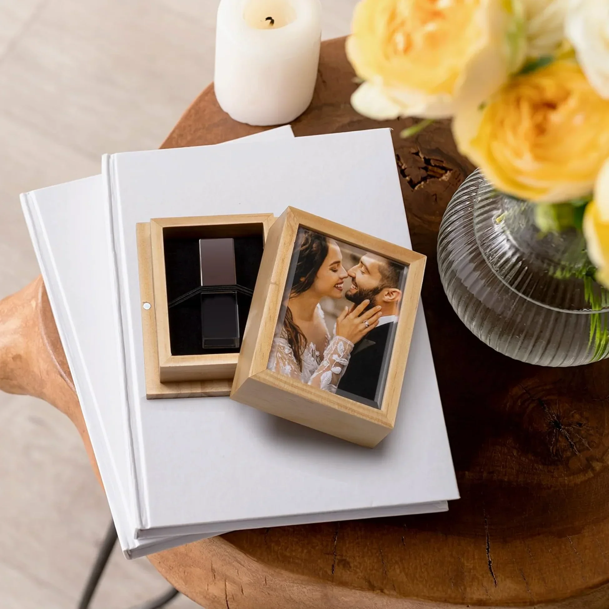 Wood Flash Drive USB Box W/ Acrylic Cover - Image 5